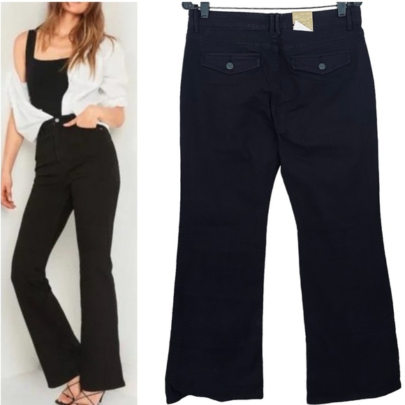 Old Navy NWT Sweetheart Black Denim Classic Rise Stretch Flare Jeans Size 8 - Picture 1 of 6